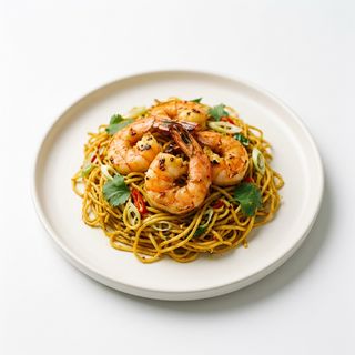 90. Gambones Con Fideos (Tigre Negro)