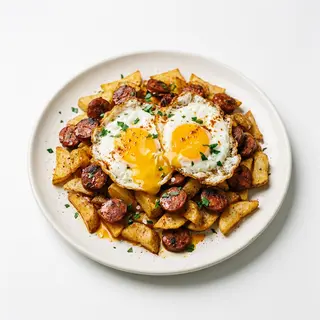 Huevos Rotos Con Chorizo