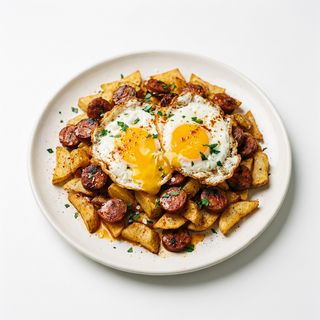 Huevos Rotos Con Chorizo