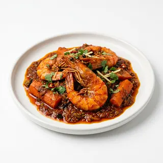 Langostinos Rogan Josh
