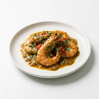 Langostinos al curry