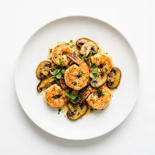 Langostinos Con Champiñones