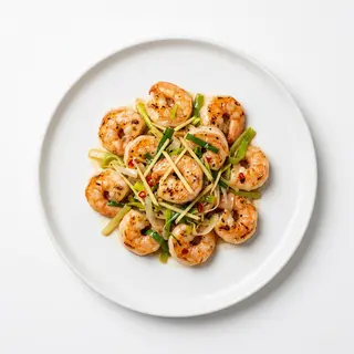 Langostinos Con Jengibre Y Puerros