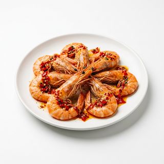 Langostinos con Salsa de Guindillas