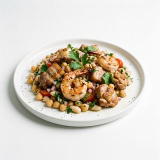 Legumbres Mixta Gambas, Cerdo, Pollo