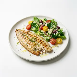 Lenguado A La Plancha Con Ensalada