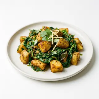 Patatas con Espinacas Balti