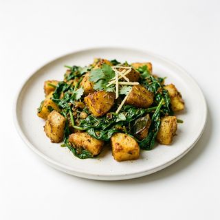 Patatas con espinacas balti
