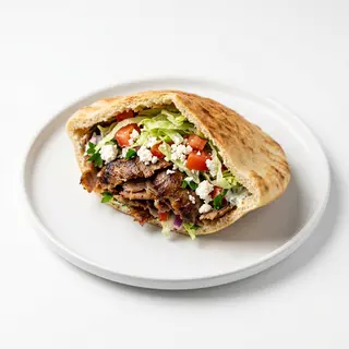 Pita Kebap Con Ensalada Y Queso O Falalfel