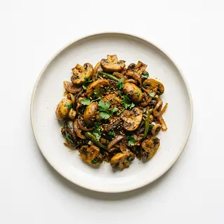 Plato Mushroom Bhaji