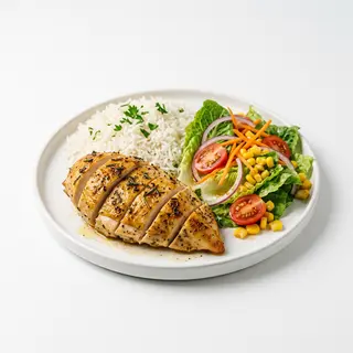 Plato De Pollo Con Arroz Y Verdura