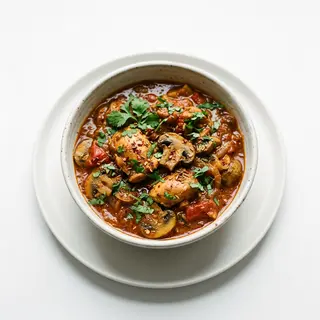 Pollo Balti con Champiñones