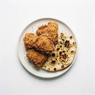 Chicken Fried Con Naan
