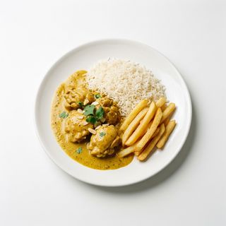 Pollo Korma Con Arroz Y Patatas