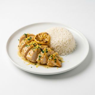Pollo al limón con arroz