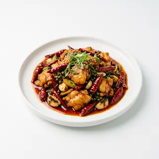 Pollo con salsa szechuan (picante)
