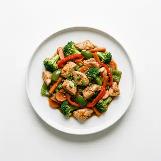 Pollo con verduras mixta