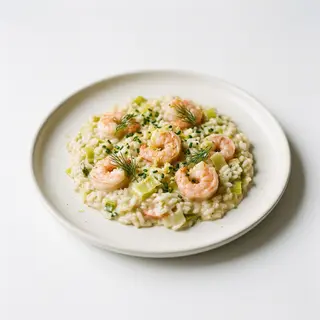 Risotto Puerro Y Gambas
