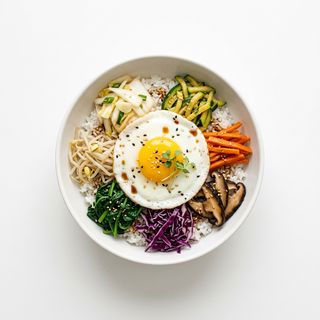 SG.Kimchi blanco Bibimbap con Salsa Ganjang