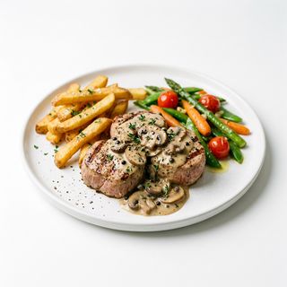 Solomillo de cerdo a la parrilla con salsa