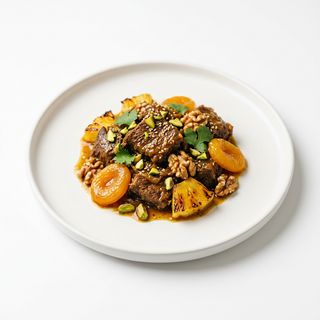 Tajine De Ternera Albaricoque Nueces Pistacho Y Piña