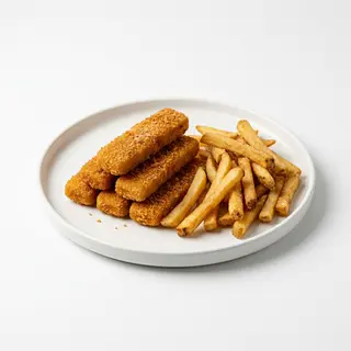 Varitas de Pescado con Patatas Fritas