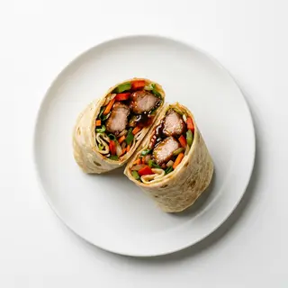 Wrap de cerdo agridulce y salsa de ostras
