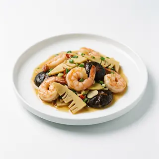 37.Gambas Con Bambú Y Setas Chinas