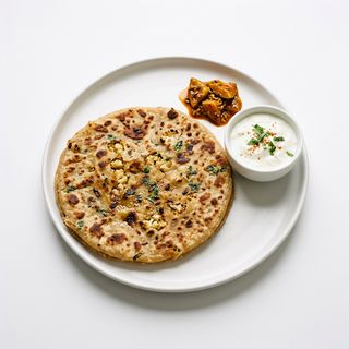 Gobi prantha  +. curd  + pickle