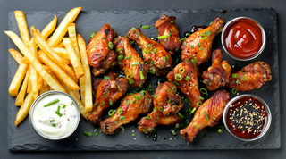 Alitas De Pollo Con Patatas (Ración)