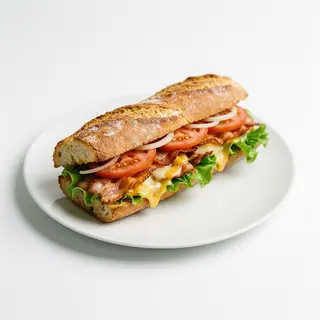 Bocadillo Caliente De Bacon Completo