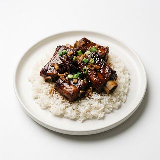61.Costine di maiale con riso bianco 排骨盖饭