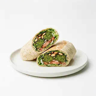 Wrap De Falafel Con Espinacas Y Almendras
