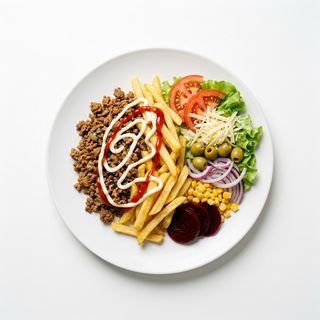 Plato Combinado De Carne Picada De Ternera