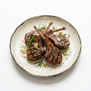Plato De Chuletas De Cordero Lechal