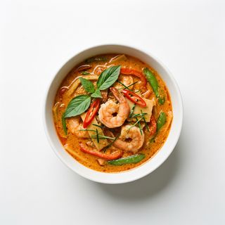 Czerwone tajskie curry z krewetkami