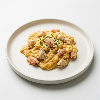 Huevos revueltos con cangrejo