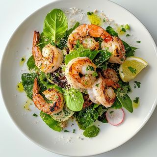 Gambas A La Plancha Con Ensalada