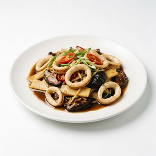 Calamares Con Bambú Y Setas Chinas
