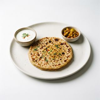 Paneer prantha + curd+ pickle
