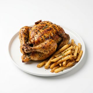 Pollo Asado Entero Con Patatas