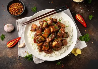 Cerdo Asado Con Salsa Jengibre Picante