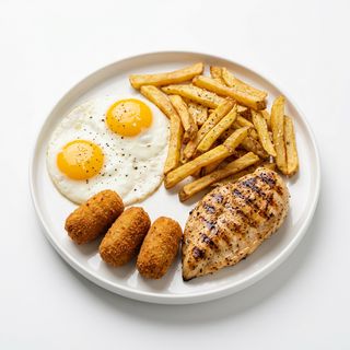 Carne De Hamburguesa Con Y Ensalada