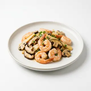 185 Gamberi con funghi bambù