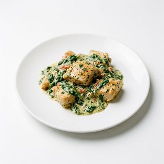 Pollo con espinacas