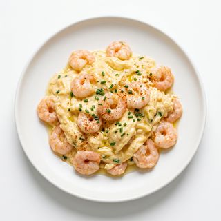 huevos revueltos con gambas