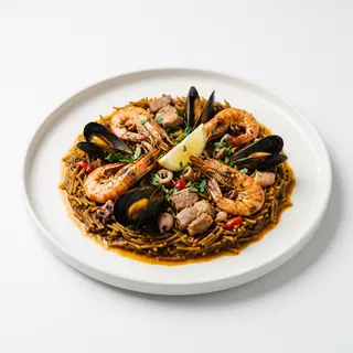 Fideuá De Carne Y Marisco