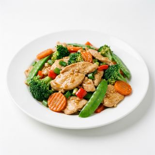 86.Pollo saltato con verdure 什菜炒鸡片