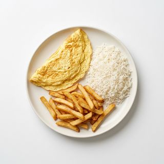 Omelete com Batata Frita e Arroz