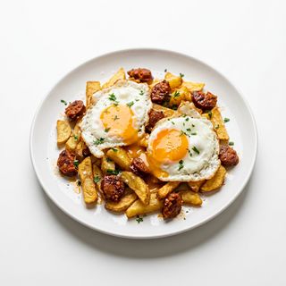 Huevos Rotos Con Chorizo
